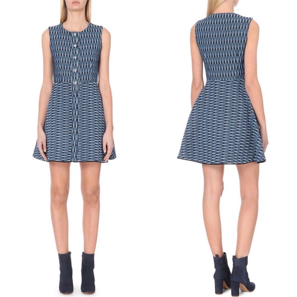 Maje Blue Jacquard Dress
